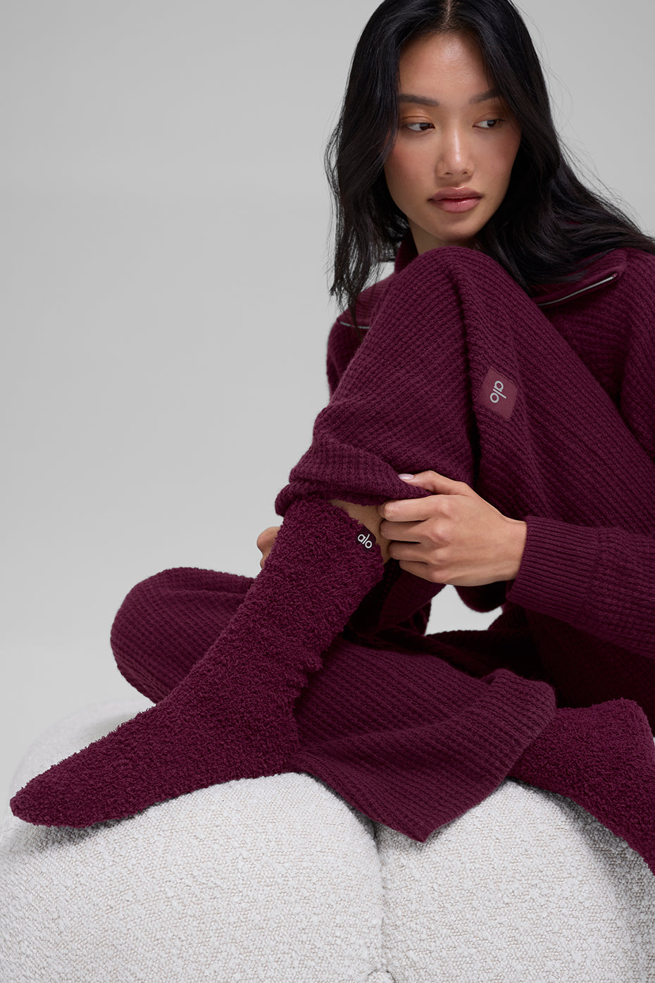 Women's Plush Lush Sock - Burgundy