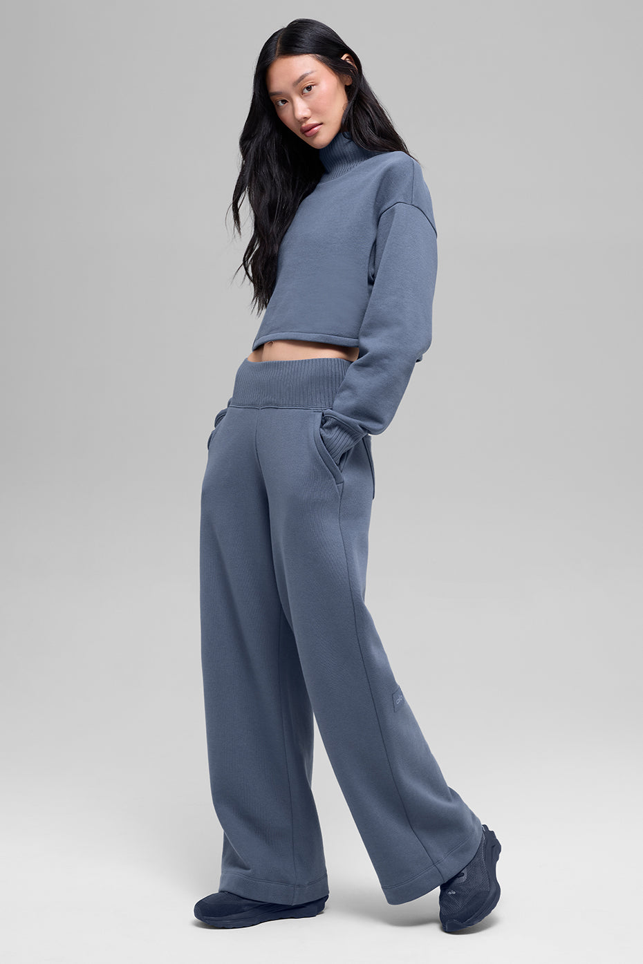 Serenity Wide Leg Sweatpant - Bluestone