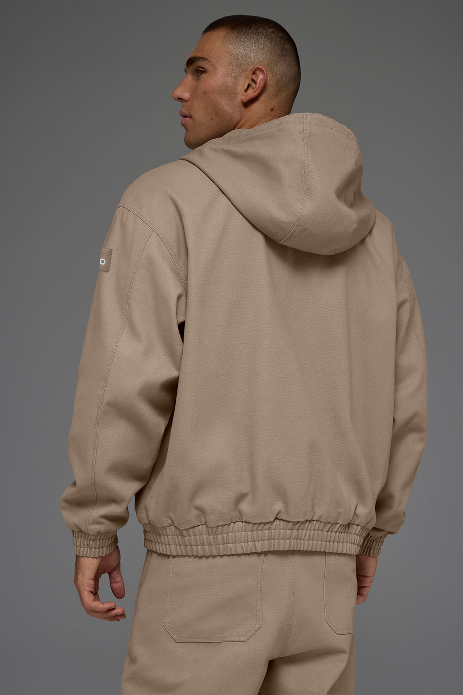 Cotton Canvas Full Zip Hoodie - Gravel