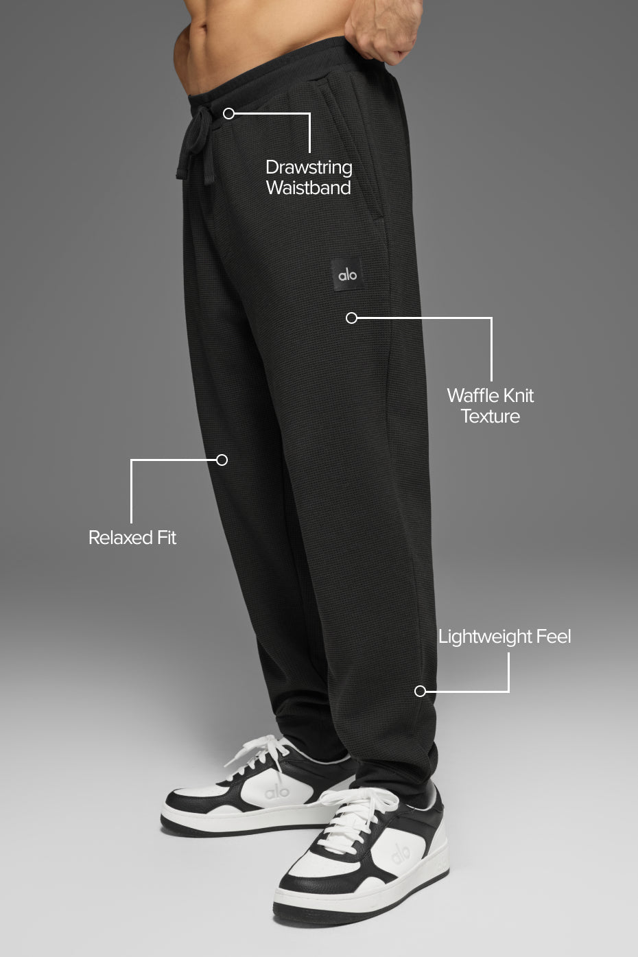 Waffle Lounge Jogger - Black