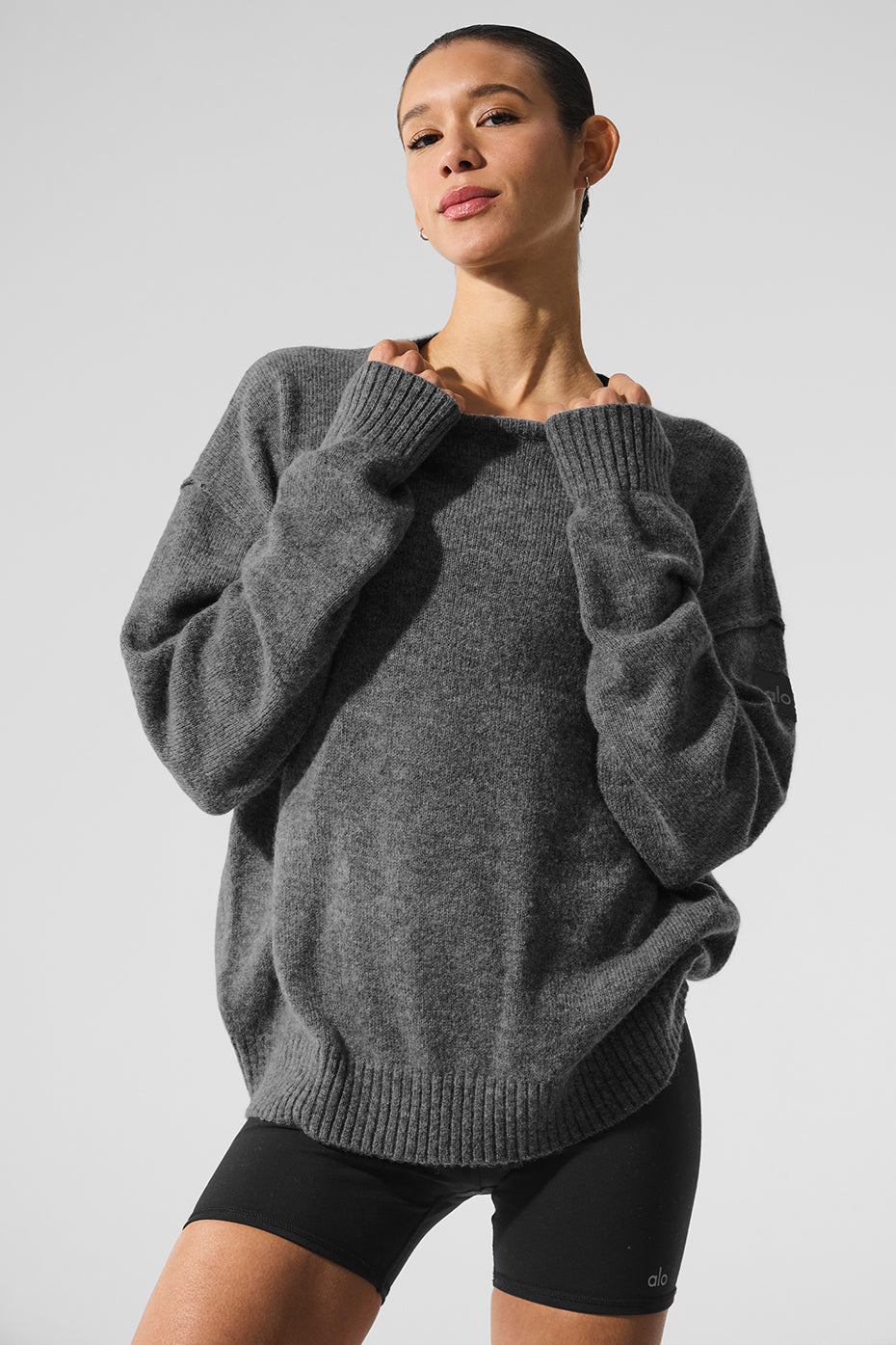 Unisex Wool Cashmere New Class Crewneck Sweater - Platinum Grey