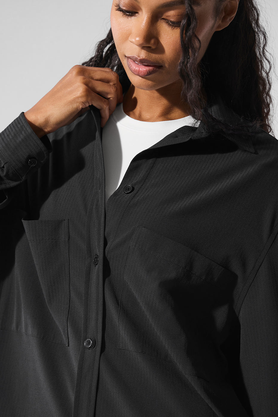 Dreamscape Button Down Long Sleeve - Black