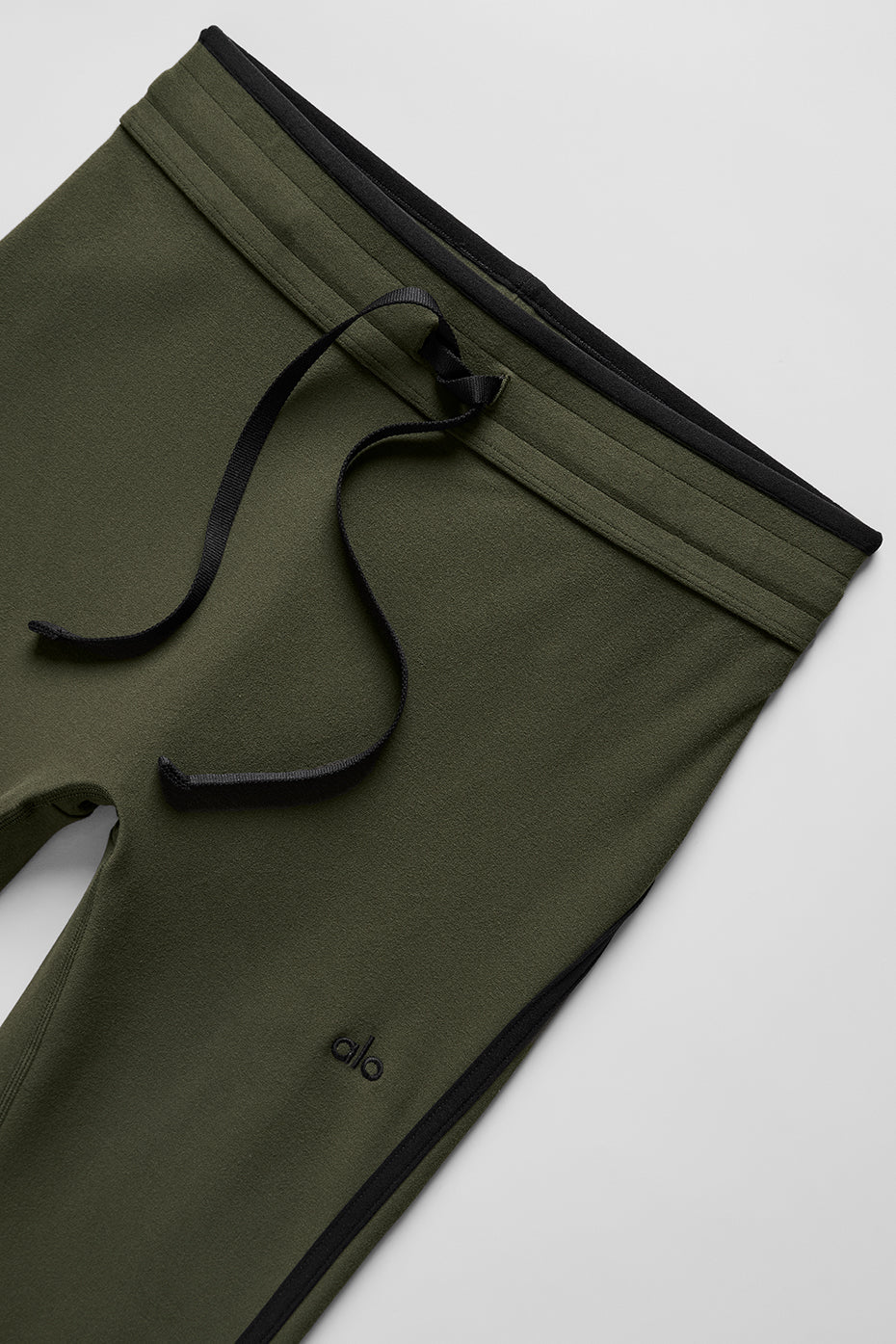 Airbrush High-Waist Race Pace Capri - Green Olive/Black
