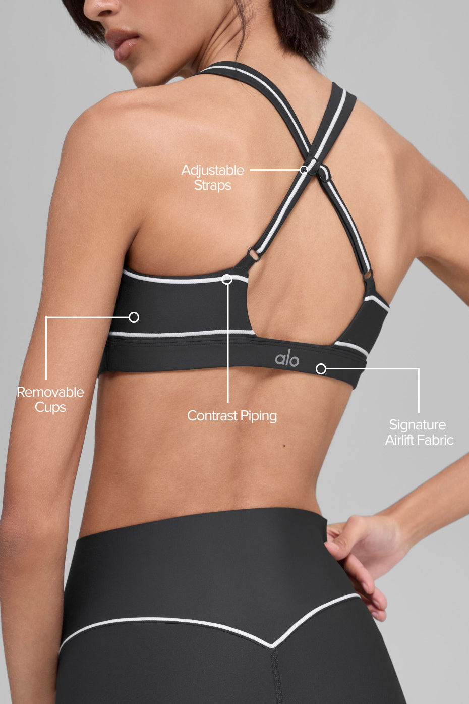 Airlift Haven Bra - Anthracite/White