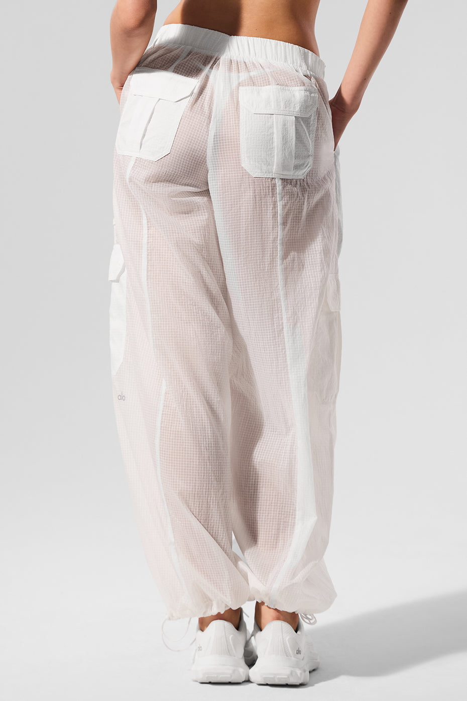 Sheer Game Time Wide Leg Jogger - White